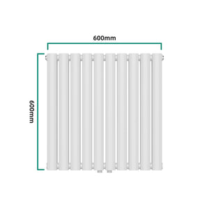 Designový trubkový radiátor Nore bílý 60x60cm dvouvrstvý 800W [neu.haus]