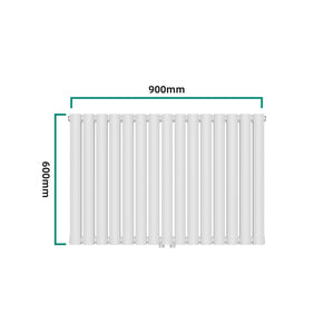 Designový trubkový radiátor Nore bílý 60x90cm dvojitá vrstva 1180W [neu.haus]