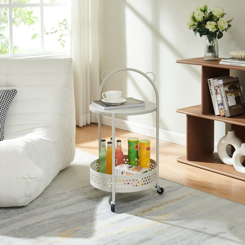 Servírovací vozík Jässaatka ocel 76x40 cm šedý [en.casa]