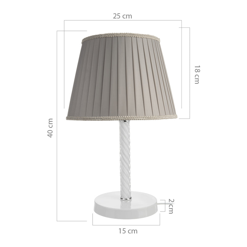 Měřítkový nákres Stolní lampa Kilbride E27 kov sklo textil v různých barvách [lux.pro]