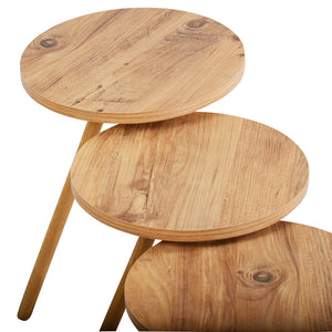 Konferenční stolek Hjørring v sadě po 3 kusech Kulatý 49 x Ø34 cm různé barvy [en.casa]