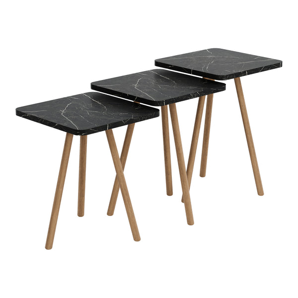 Sestava stolů Hobro v sadě po 3 kusech Čtvercové 49x34x34 cm [en.casa]