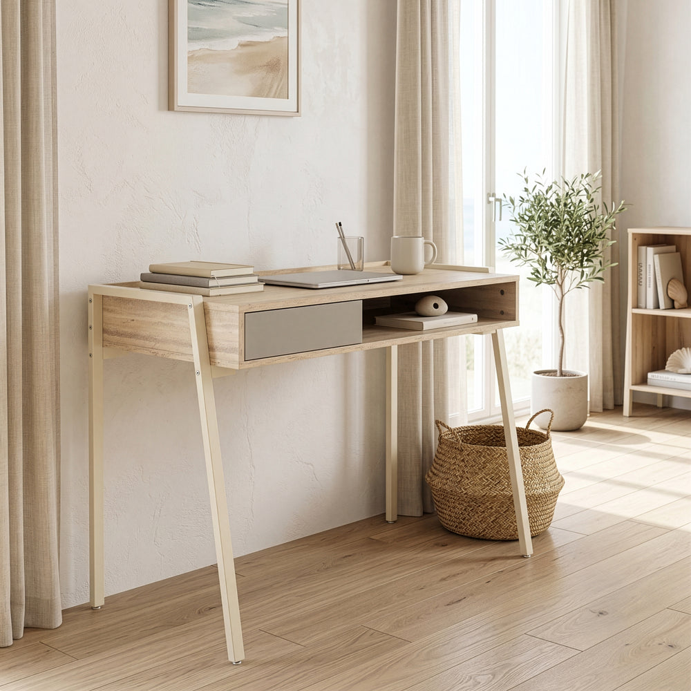 Psací stůl Boderas 107x55x78 cm Béžová/Travertin [en.casa]