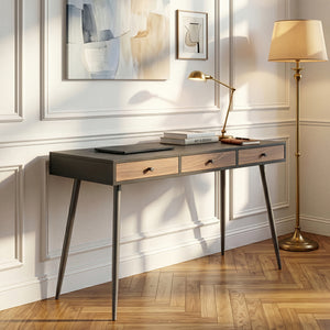 Psací stůl Tumba 115x48x76 cm Černá/optika ořech [en.casa]