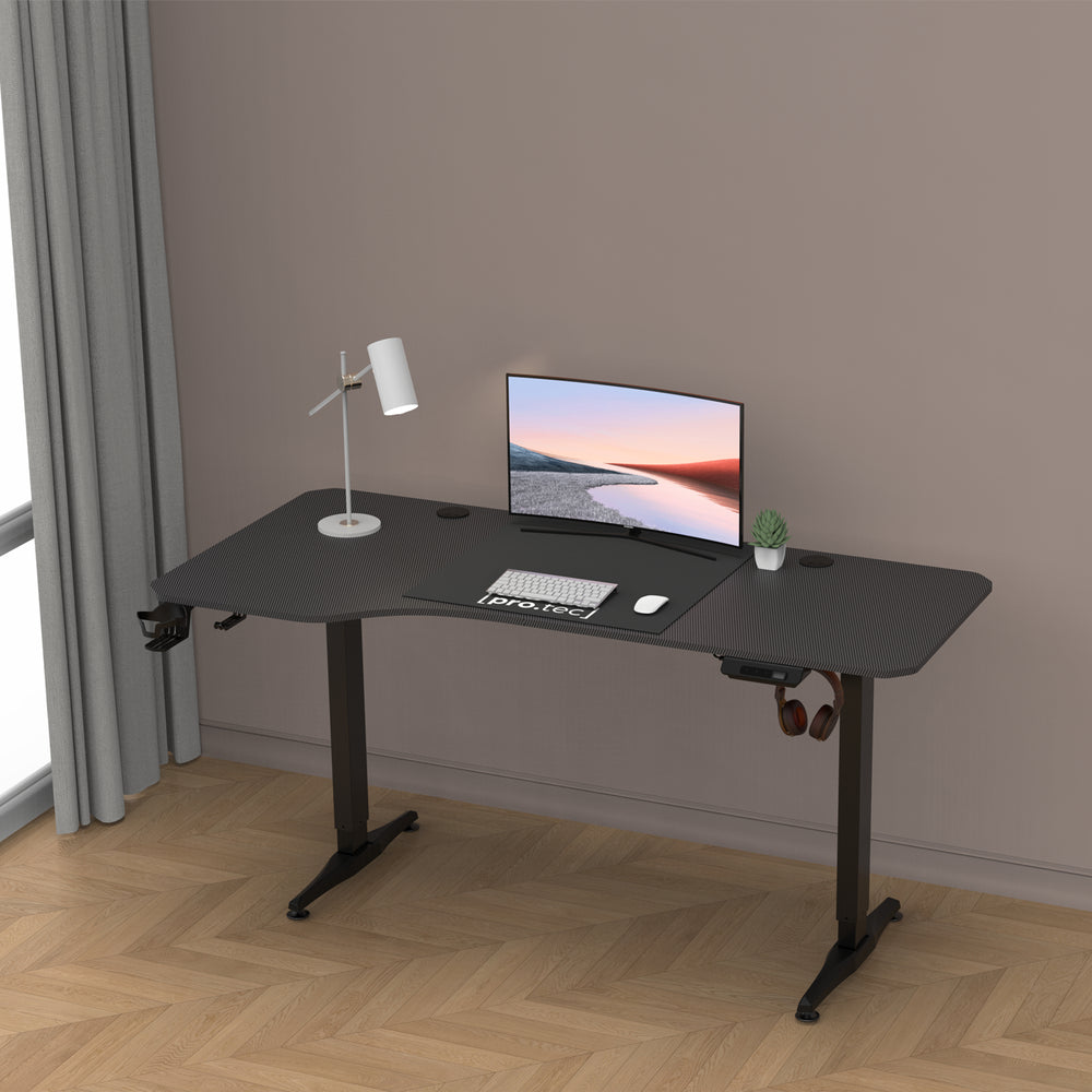 Höhenverstellbarer Tisch Oxnard elektrisch 160x75cm in versch. Farben [pro.tec] - premiumXL