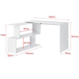 [en.casa] Psací stůl ARENDAL ABNW-620x 76,5x120x50 cm s poličkami
