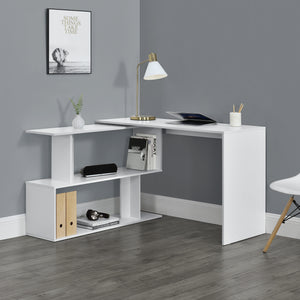 [en.casa] Psací stůl ARENDAL ABNW-620x 76,5x120x50 cm s poličkami