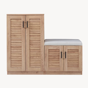 Botník Løten s lavicí 120x36x97 cm dubový dekor [en.casa]