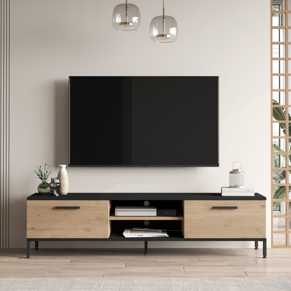 Televizní stolek Lempäälä se 2 odkládacími přihrádkami 160 x 35 x 39 cm v různých barvách [en.casa]