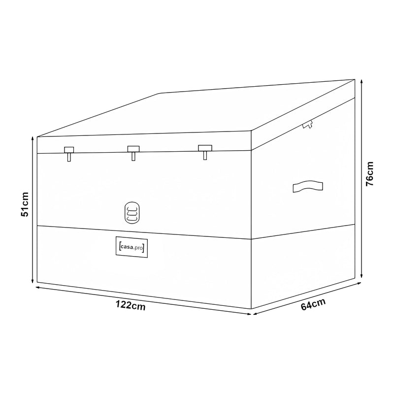 Maßskizze Úložný box Alanno ocel [casa.pro]