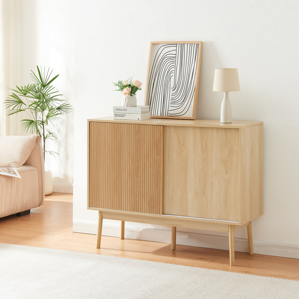 Sideboard Landskrona 115x40x90 cm dubový vzhled [en.casa]