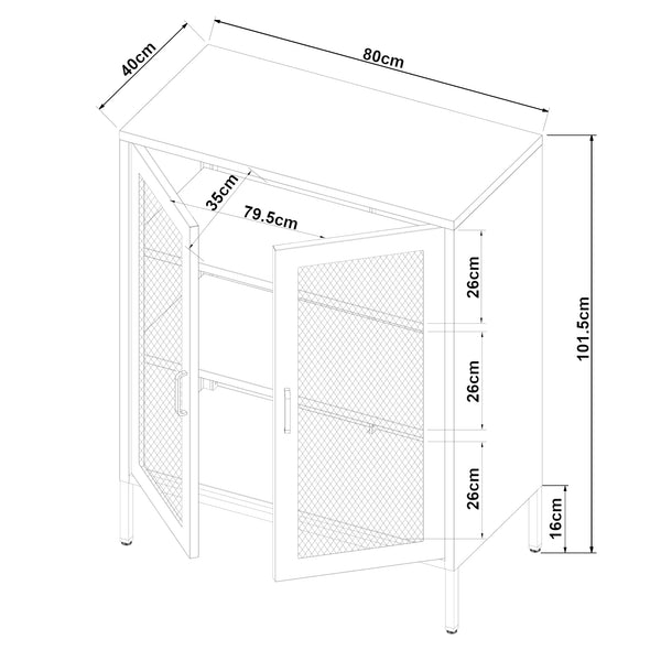 Sideboard Falköping v různých barvách [en.casa]