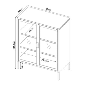Sideboard Fauske se skleněnými dveřmi v různých barvách [en.casa]