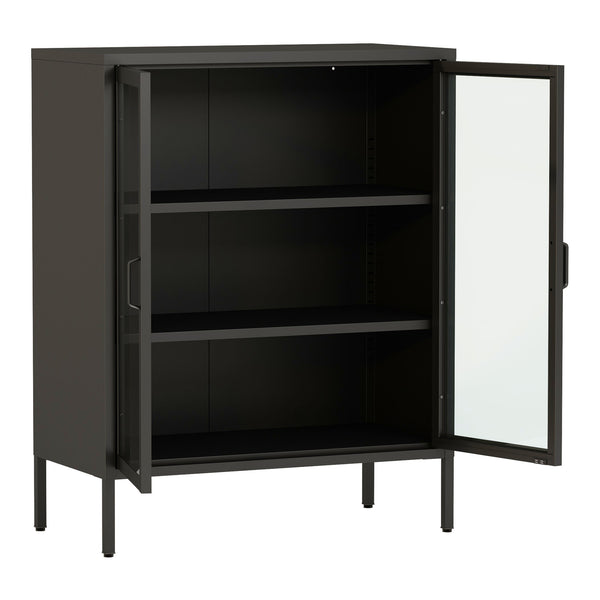 Sideboard Fauske se skleněnými dveřmi v různých barvách [en.casa]