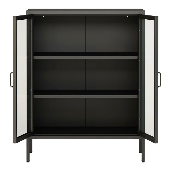 Sideboard Fauske se skleněnými dveřmi v různých barvách [en.casa]