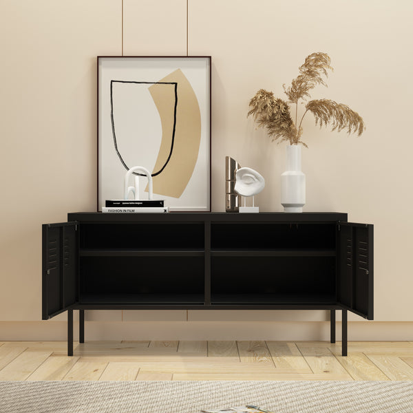 Sideboard Pyhtää 118x40x60cm ocel [en.casa]