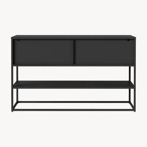 Komoda Säkylä se 4 skleněnými dveřmi 150x38x90 cm ocel [en.casa]
