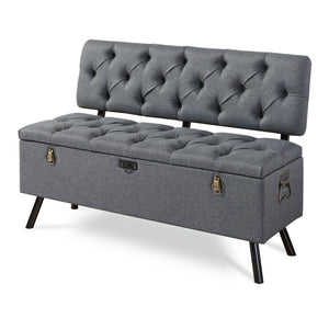 Sedací truhla Malmöhus 110x48x75cm Tmavě šedá [en.casa]