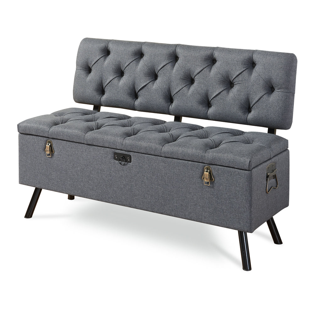 Sedací truhla Malmöhus 110x48x75cm Tmavě šedá [en.casa]
