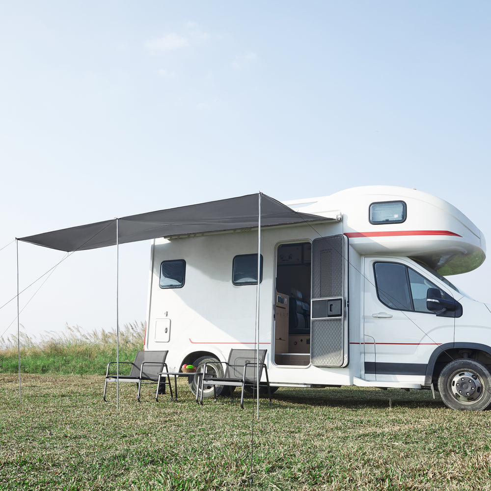 Přístřešek na karavan Beuningen 400x240x235 cm Šedý [pro.tec]