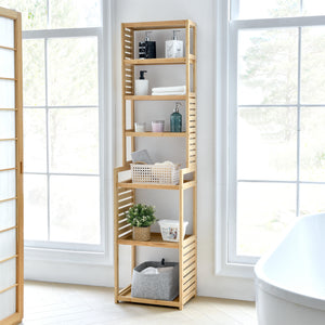 Standregal Forssa 165 x 42 x 28 cm Bambus Natur [en.casa] - premiumXL