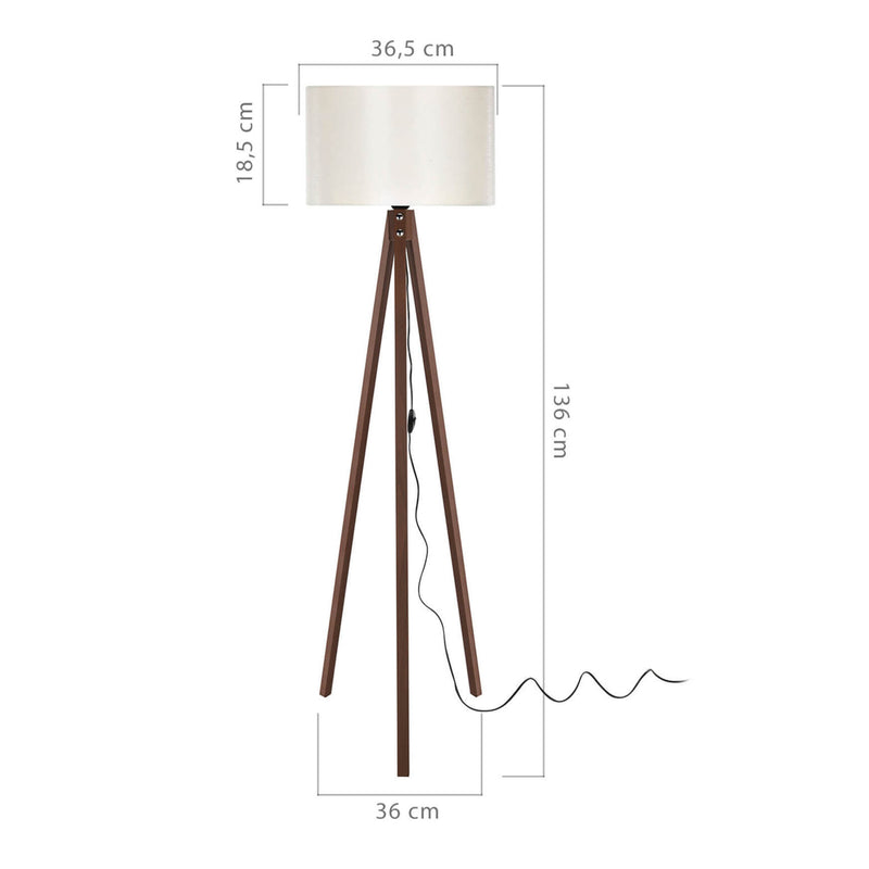 Měřítkový nákres Stojací lampa Rochester E27 v různých barvách [lux.pro]