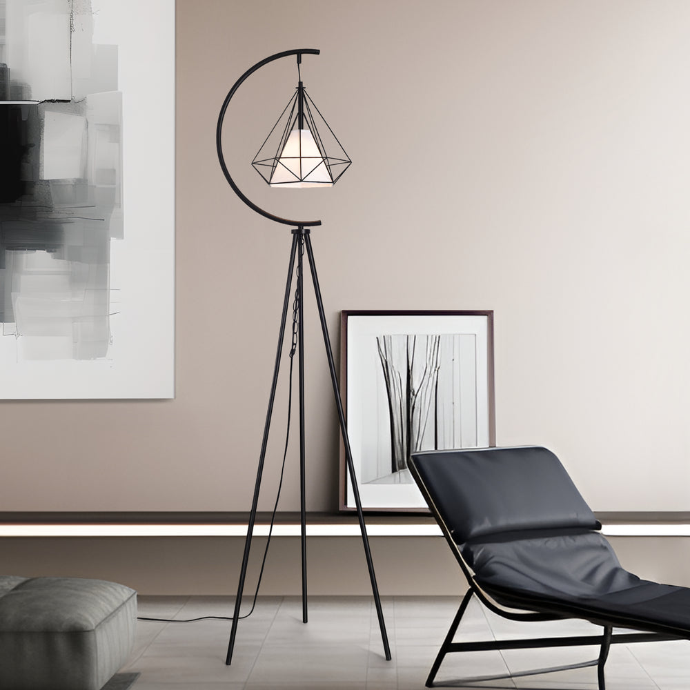 Stehleuchte Austell Metall 171cm Schwarz/Weiß [lux.pro] - premiumXL