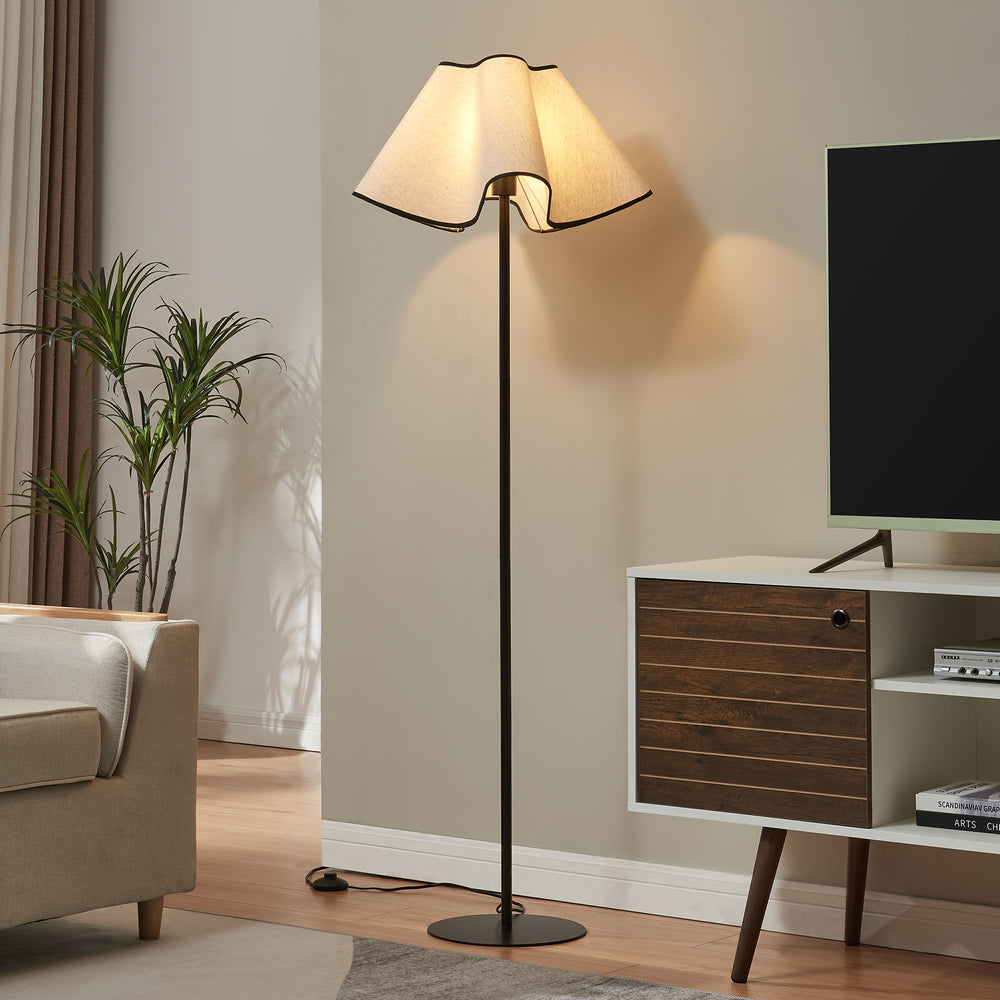 Stehleuchte Ashton 153cm Schwarz/Weiß [lux.pro] - premiumXL