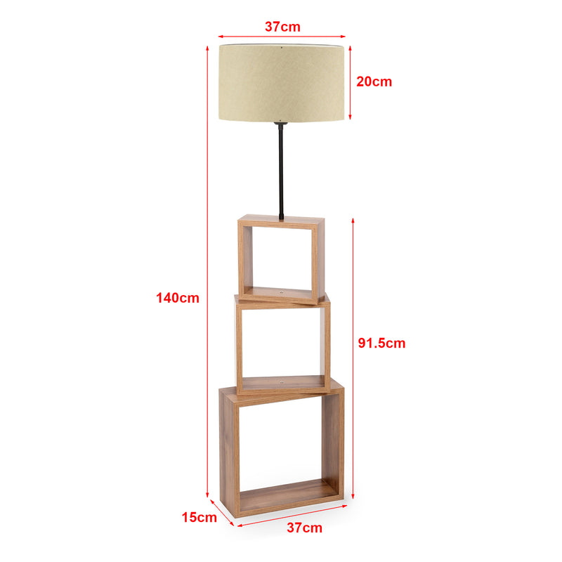 Maßskizze Stojací lampa Mansfield s odkládacími přihrádkami [lux.pro]