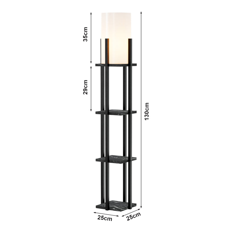 Měřítkový nákres Stolní lampa Stourbridge s policemi [lux.pro]