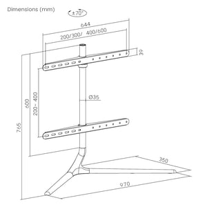 TV-stojan Ystad 76,5x97x35cm [pro.tec]