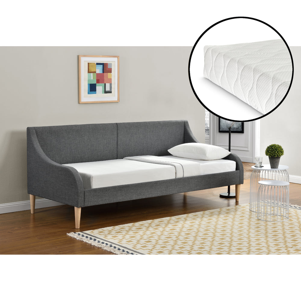 Tagesbett 90x200 cm mit oder ohne Kaltschaummatratze Dunkelgrau en.casa - premiumXL