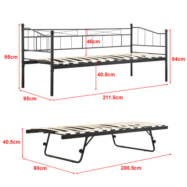 Kovová postel Skutskär s matrací 90x200 cm v různých barvách en.casa