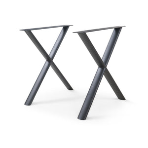Stolní rám Klixjö sada 2 ks ocel 72x70x10 cm černá [en.casa]