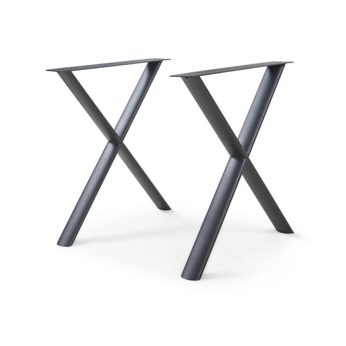 Stolní rám Klixjö sada 2 ks ocel 72x70x10 cm černá [en.casa]