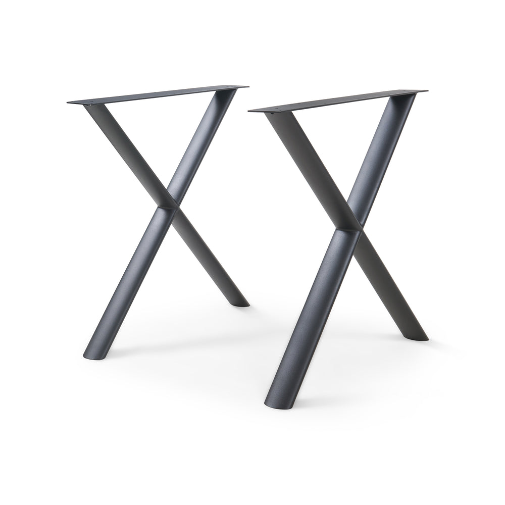 Stolní rám Klixjö sada 2 ks ocel 72x70x10 cm černá [en.casa]