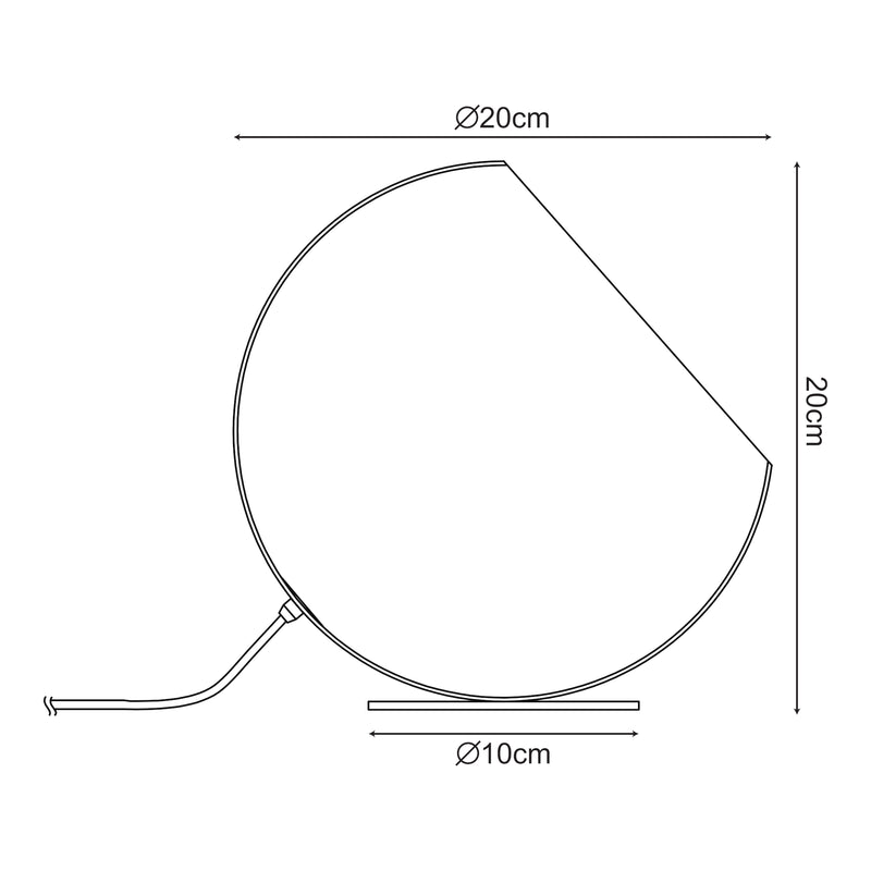 Maßskizze Stolní lampa Lukkodso 1xE27 Ø20x20 cm kov [lux.pro]