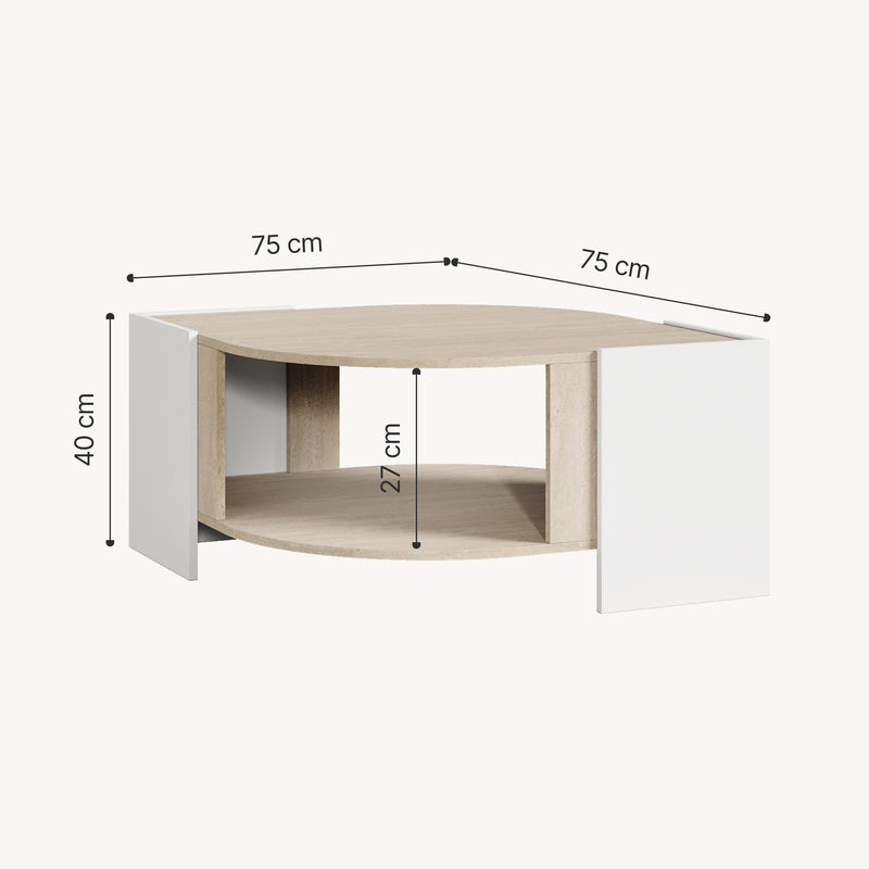 Maßskizze Konferenční stolek Klipsari 75x75x40 cm [en.casa]
