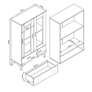 Vitrínová skříň Søndersø [en.casa]