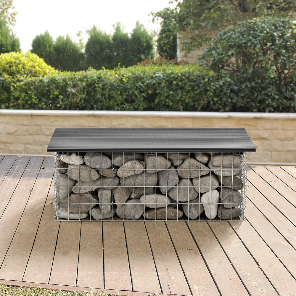 Gabionenbank Friesland WPC 100x45x30 cm in verschiedenen Farben pro.tec - premiumXL