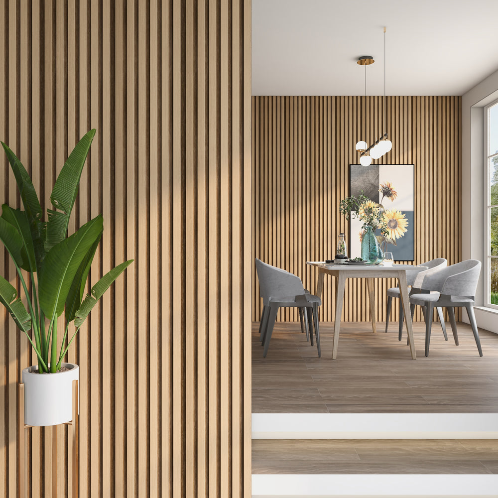 3D nástěnný panel Borger set 195x30 cm světlý dubový dekor [NEU.HOLZ]