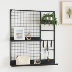 Wandgitter Westre 70x60x11cm Metall Schwarz [en.casa] - premiumXL