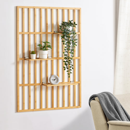 Wandregal Røst 120x80x13cm Bambus [en.casa] - premiumXL