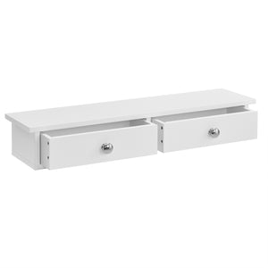 Wandregal Geeste 60x15x10 cm mit 2 Schubladen Weiß [en.casa] - premiumXL