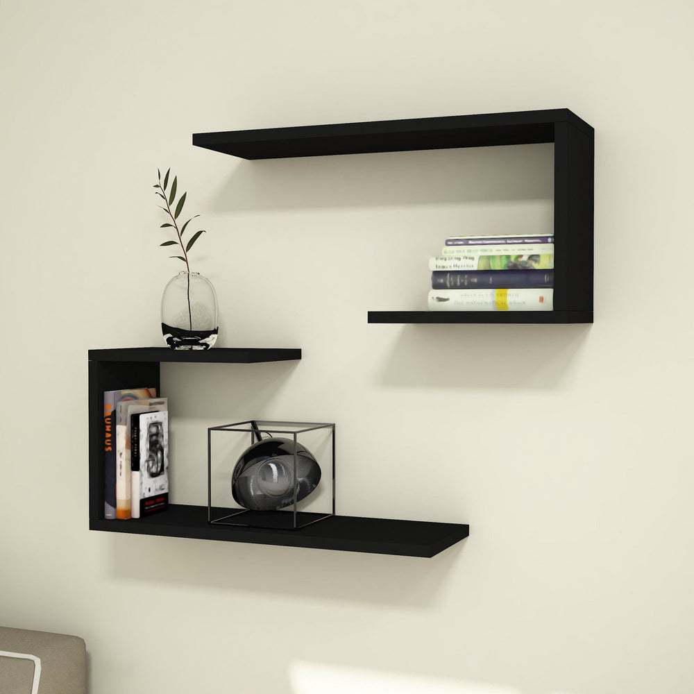 Wandregal - Set Årslev 2 - tlg. 27 x 60 x 20 cm bis ca. 5 kg [en.casa] - premiumXL