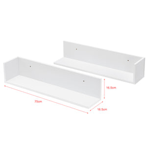 Nástěnná police Elverum 75 x 16,5 x 16,5 cm sada 2 ks různé barvy en.casa
