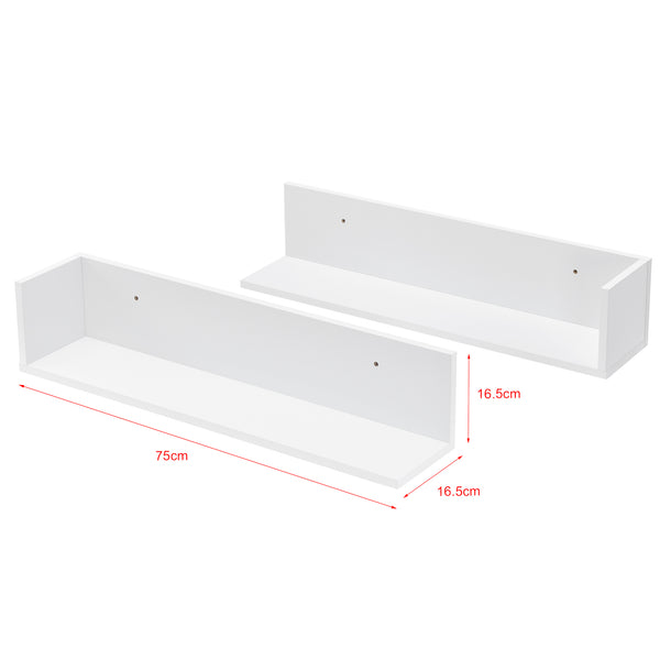 Nástěnná police Elverum 75 x 16,5 x 16,5 cm sada 2 ks různé barvy en.casa
