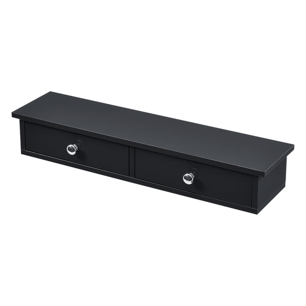 Nástěnná police Geeste 60x15x10 cm se 2 zásuvkami [en.casa]