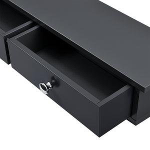 Nástěnná police Geeste 60x15x10 cm se 2 zásuvkami [en.casa]