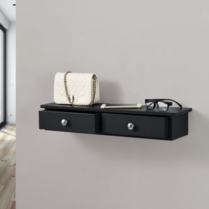 Nástěnná police Geeste 60x15x10 cm se 2 zásuvkami [en.casa]
